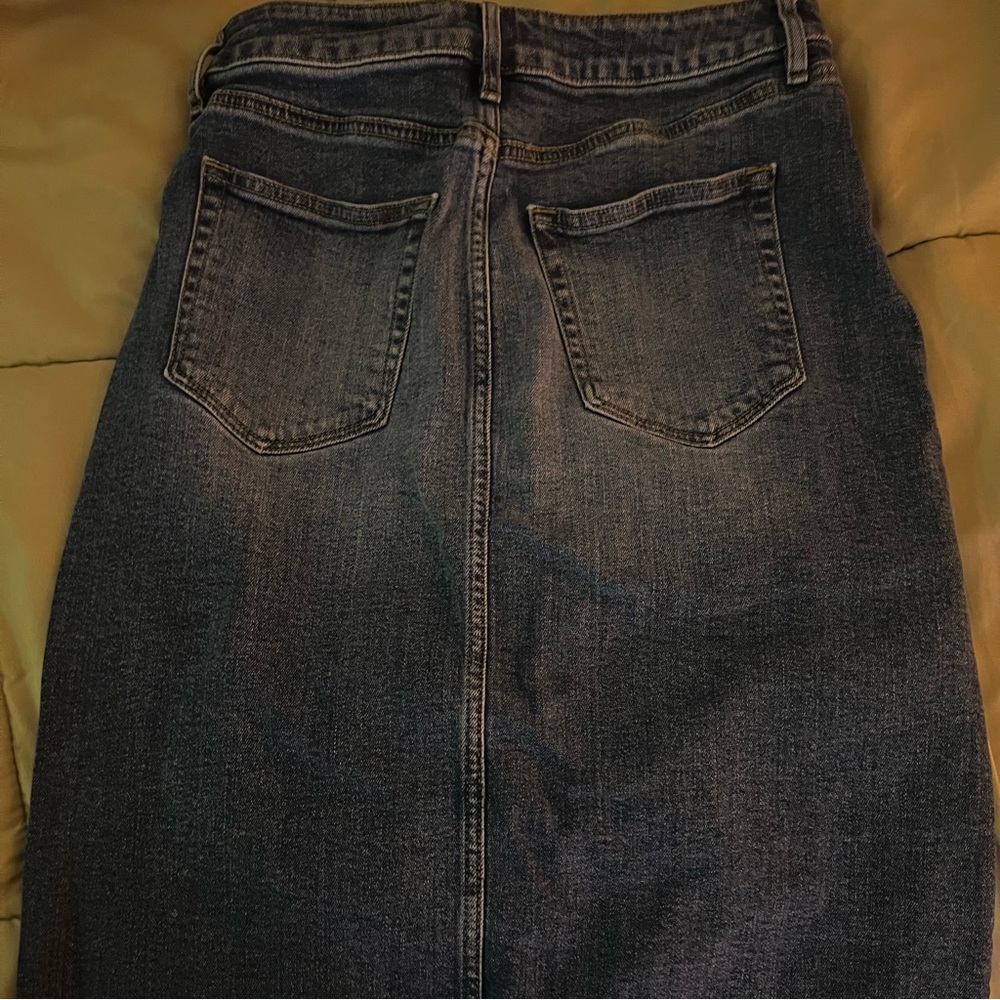 Denim midi skirt